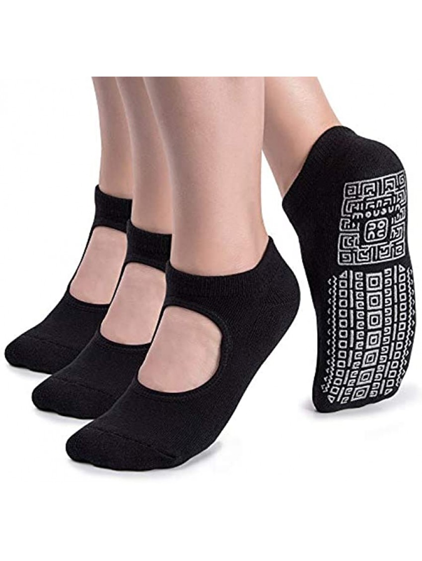 Non Slip Grip Yoga Socks for Women with Cushion for Pilates Barre Home