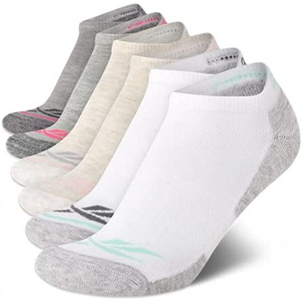 Reebok Women's No-Show Athletic Performance Low Cut Cushioned Socks 6 Pack