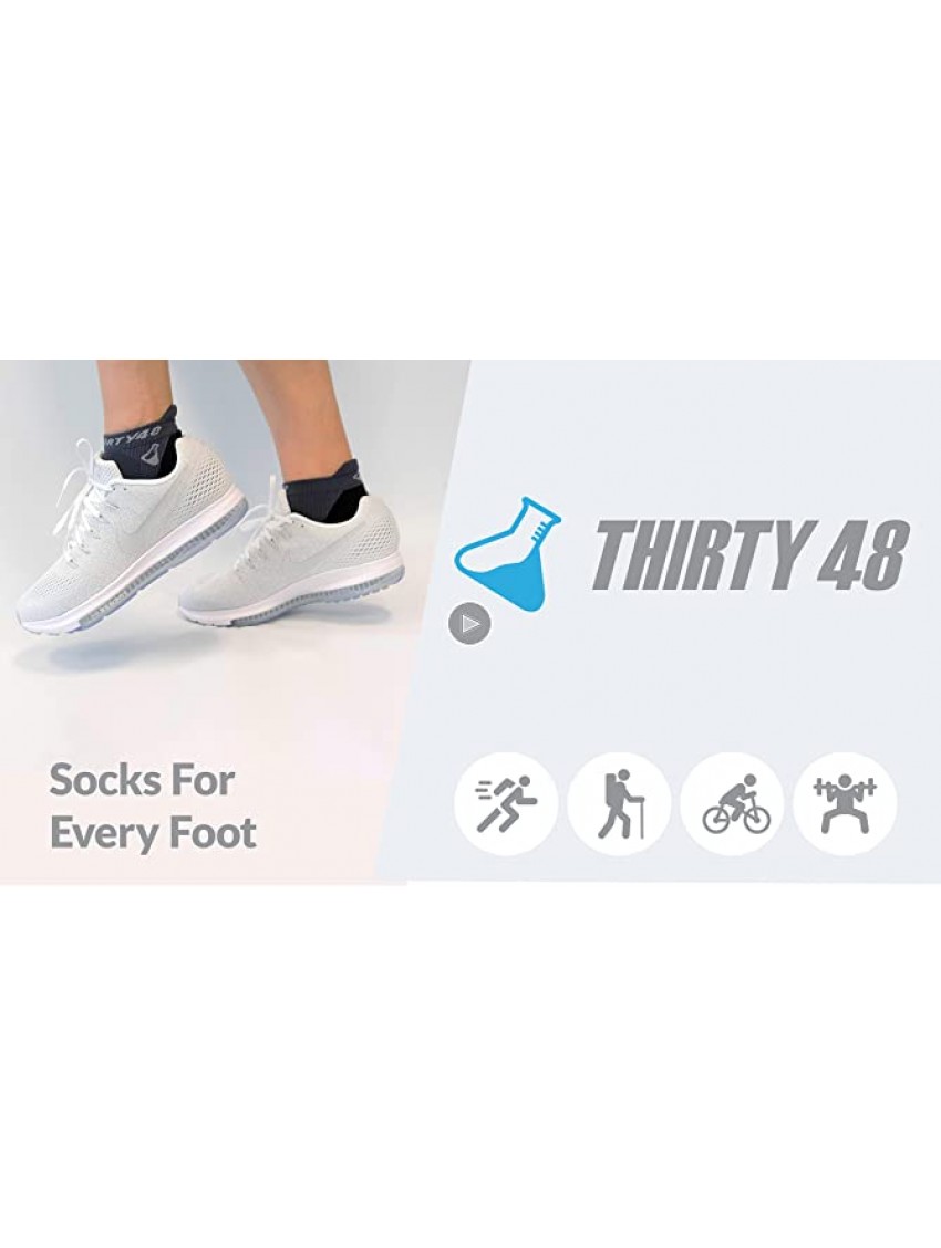 Thirty48 Ultralight Athletic Running Socks for Men and Women with Seamless Toe Moisture Wicking Cushion Padding