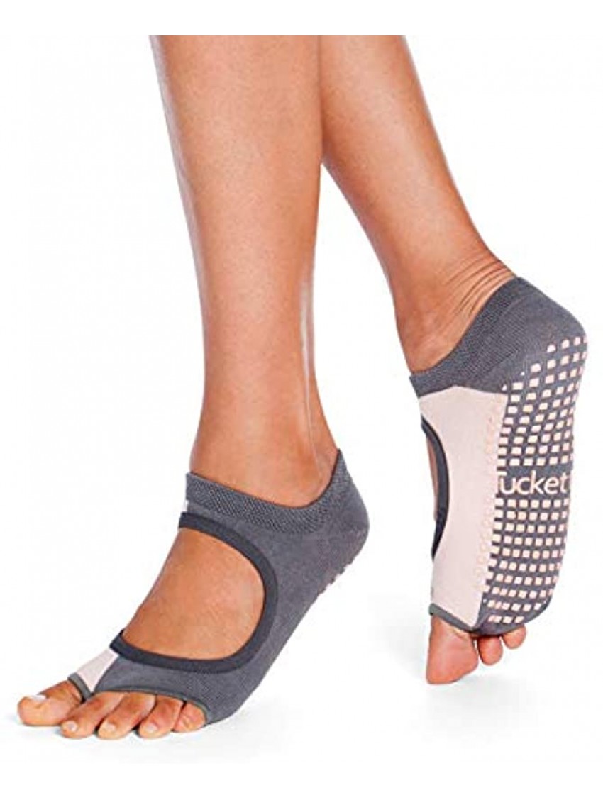 Tucketts Allegro Toeless Non-slip Grip Socks Cotton Socks for Yoga Barre Pilates Dance Ballet Gray Size 5 13