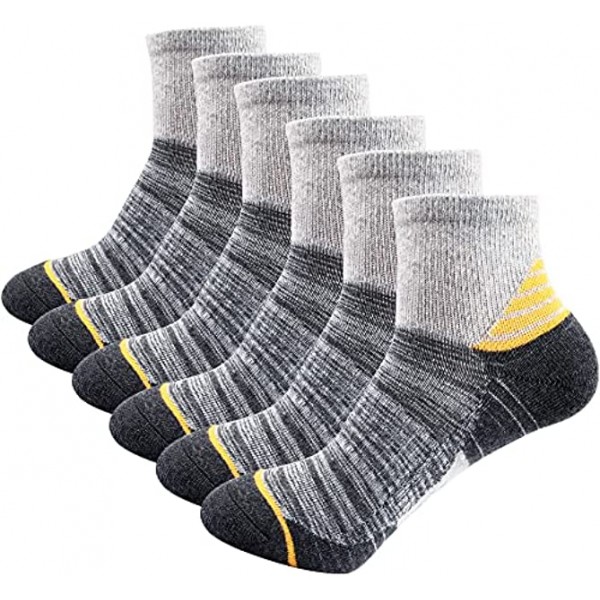 Women's Athletic Ankle Socks Quarter Cushioned Running Socks Hiking Performance Sport Cotton Socks 6 Pack