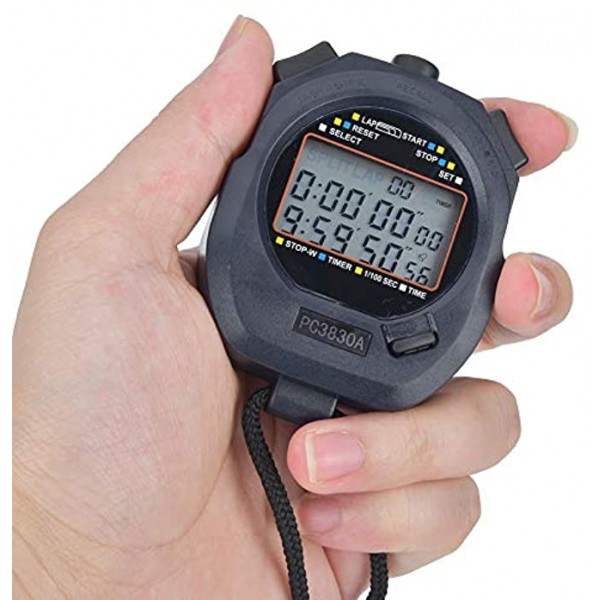 30 Track 16 Digit Timer Running Stopwatch 12 24 Hours Display Professional Competition for Game for Coach Referee Fitness Enthusiast