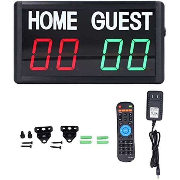 AUNMAS LED Electronic Scoreboard with Remote Control Home & Guest Basketball Volleyball Football Ping Pong Badminton Game Score Board Digital Score Keeper Scores 1-99