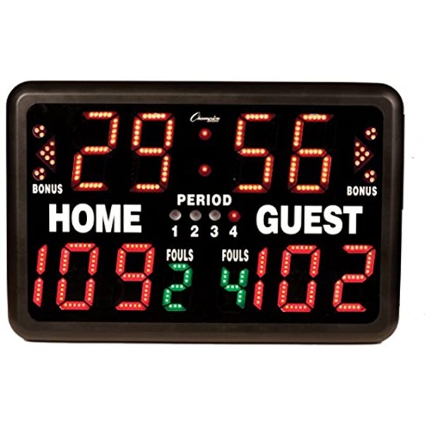 Champion Sports Multi-Sport Tabletop Indoor Electronic Scoreboard with Remote Control Included