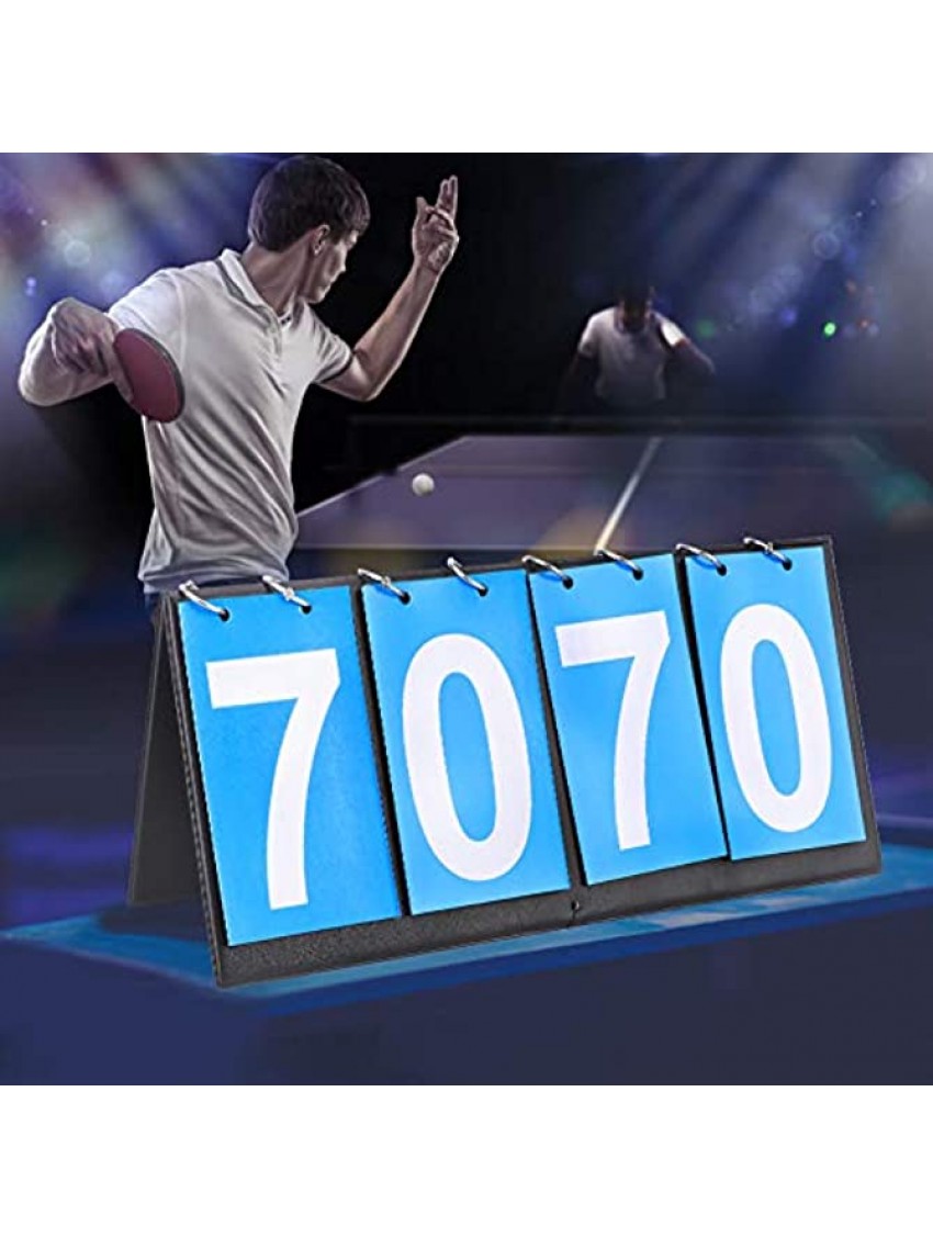 DEALPEAK 4â€‘Digit Score Keeper Blue Durable Sports Competition Score Keeper for Table Tennis Basketball Badminton