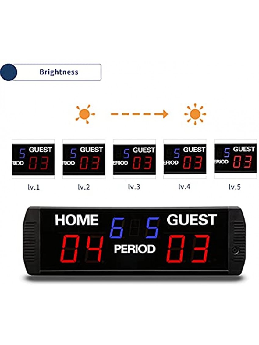 GAN XIN LED Digital Scoreboard Electronic Scoreboard 6 Digits Football ScoreboardDisplay Score & Period Use with Long Range Wireless Remote & APP Control Basketball Soccer Volleyball Table Tennis