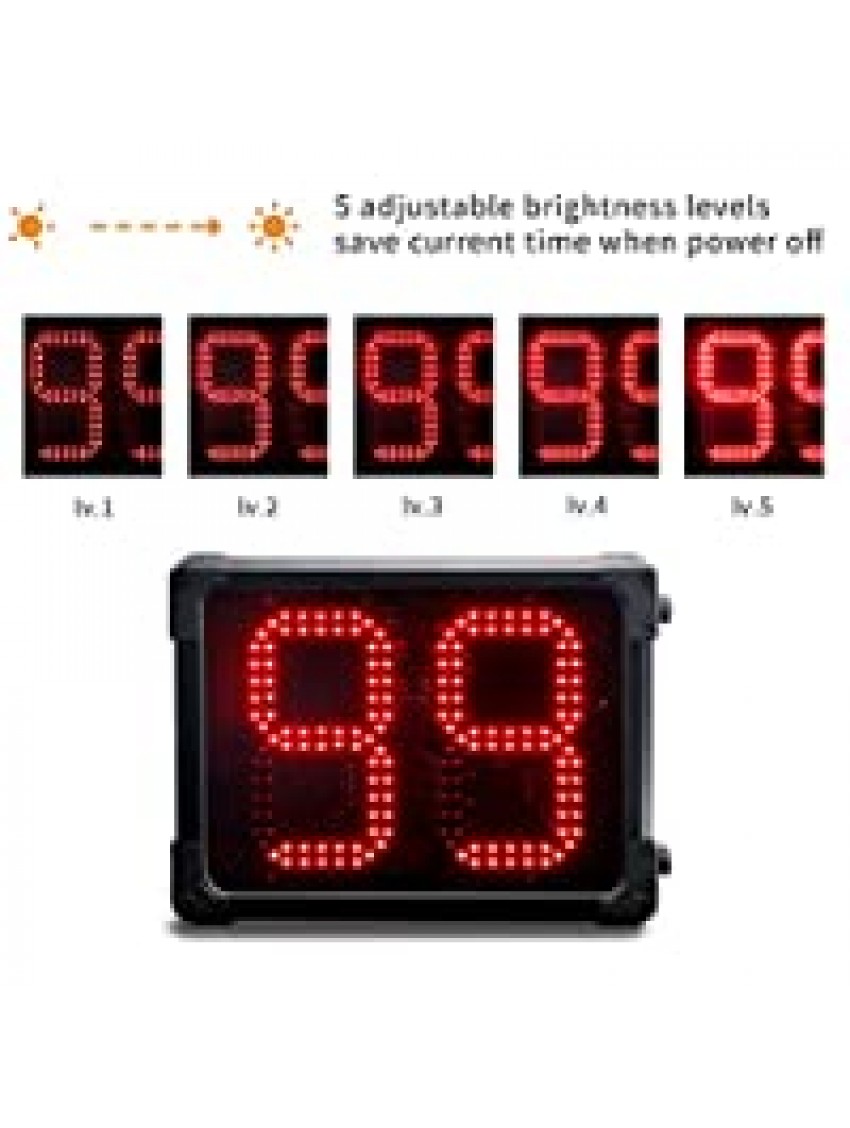 GAN XIN LED Shot Clock Programmable 14 24 30 Seconds Countdown for Basketball Game GO2D-8R