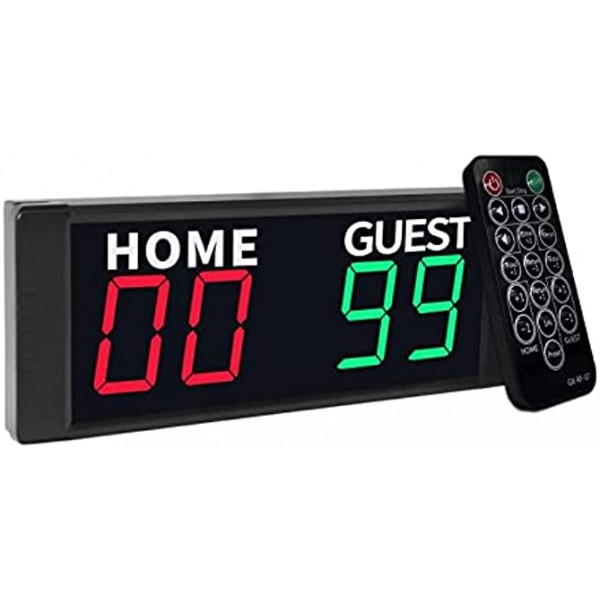 Gazechimp Mini Magnetic Electronic Scoreboard LED Tabletop Score Keeper Remote Control for Football Baseball Volleyball Competitive Sport Basketball