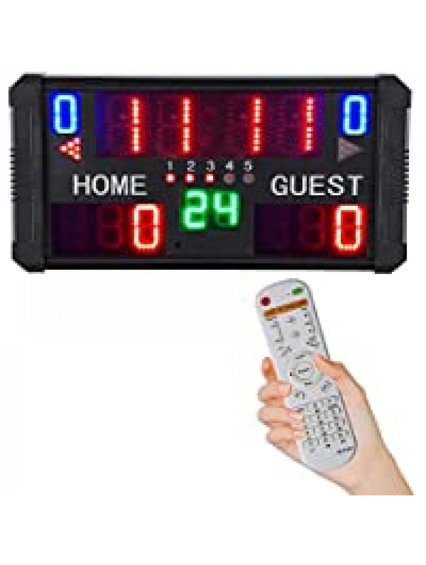 JYKCBP Digital Multisport Scoreboard LED Scoreboard with Remote Control Indoor Outdoor Portable Tabletop Scoreboard for Basketball Volleyball