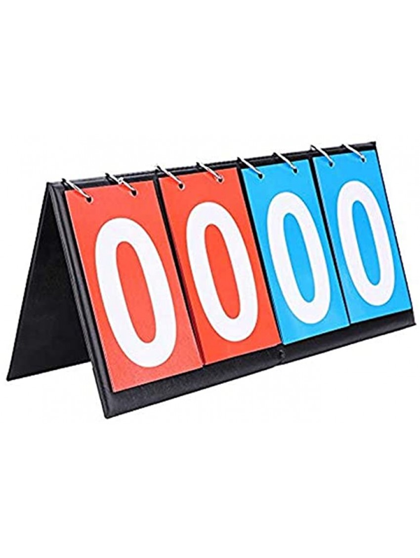 MAGT Basketball Scoreboard Flip Scoreboard Basketball Scoreboard 4 Digit Portable Flip Sports Scoreboard Score Counter for Table Tennis Basketball Red+Blue