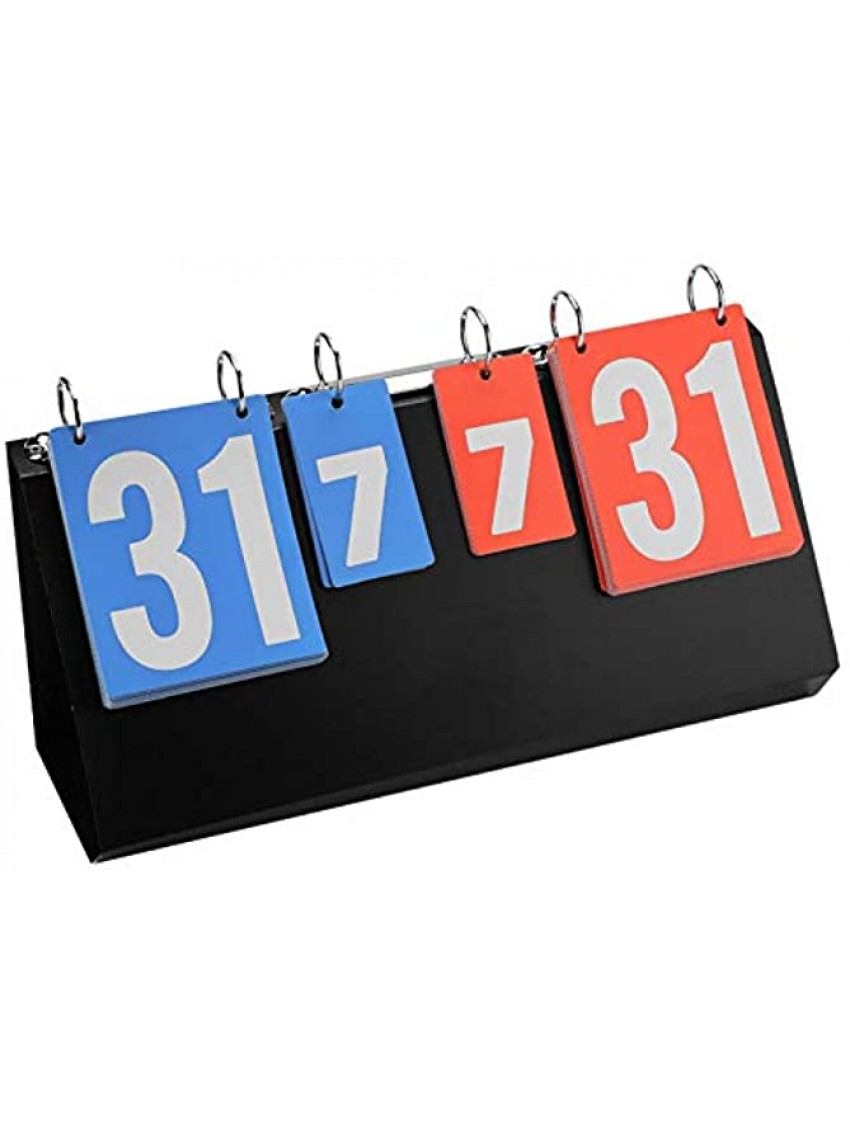 Scoreboard 4 Digit Sports Competition Score Board Easy Flip Score Keeper Portable Tabletop Flip Score Keeper Suitable for Table Tennis Badminton Basketball Swimming Volleyball Or Other Games