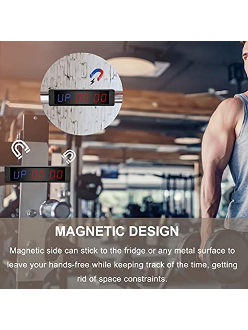 Spolehli LED Interval Timer Workout Gym Timer Magnetic Back Programmable Fitness Training Timer with Remote Control Count Down Up Clock Stopwatch for Tabata FGB