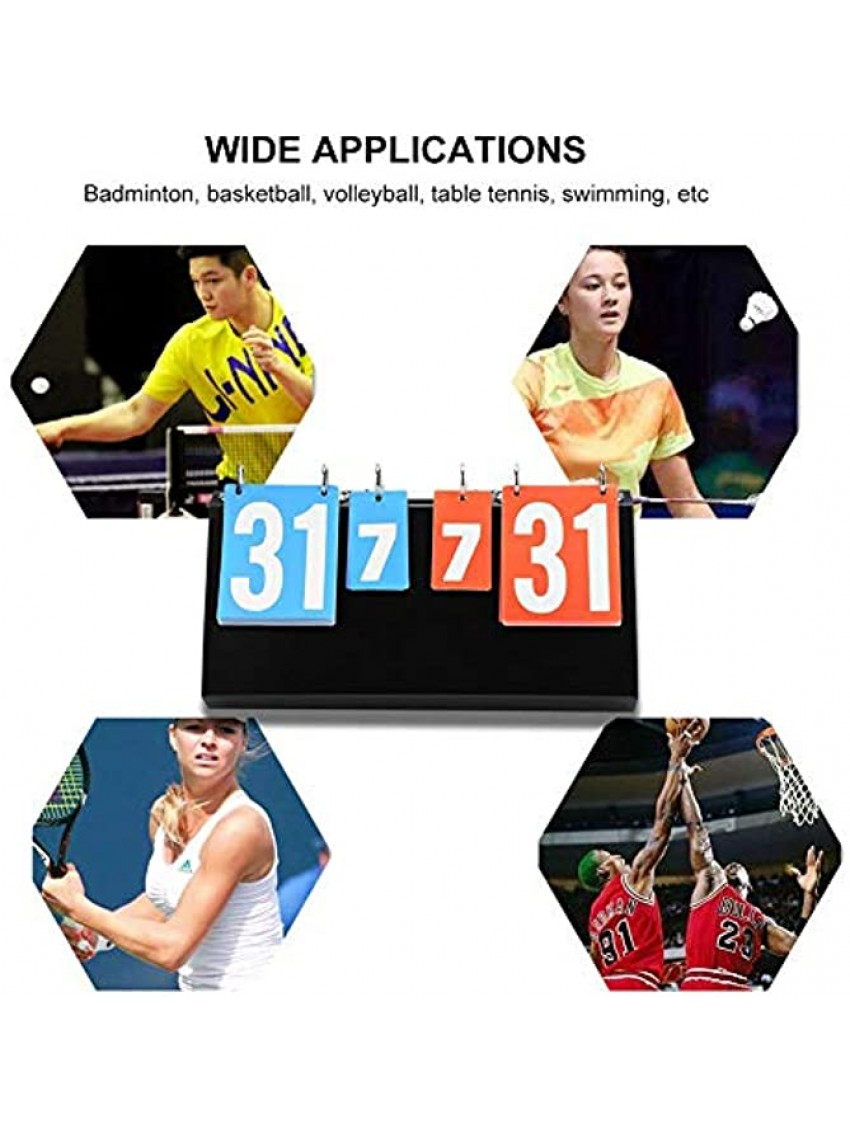 VGEBY1 Sports Scoreboard Portable Plastic Table Top Scoreboard for Table Tennis Basketball Badminton