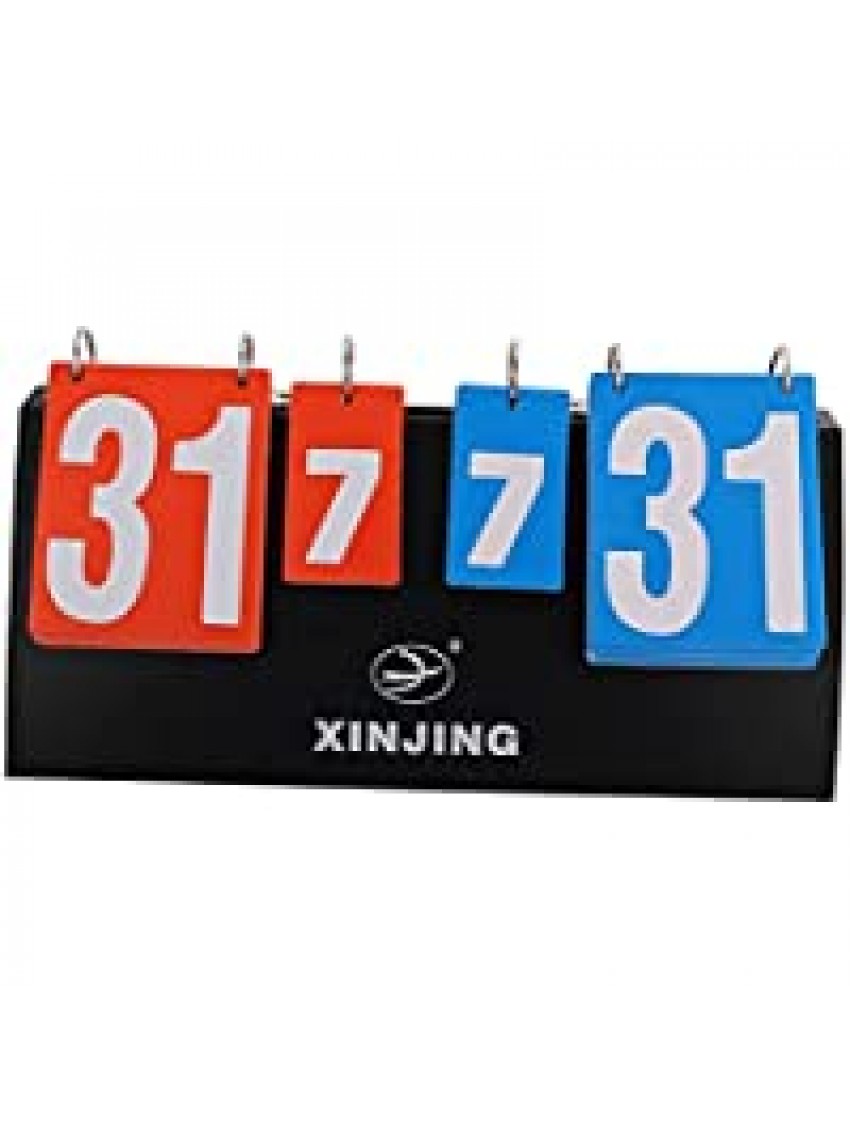 VOSAREA Scoreboard 4 Digit Portable Flip Sports Score Keeper Match Game Competition Scoreboard for Soccer Football Basketball Game Activities