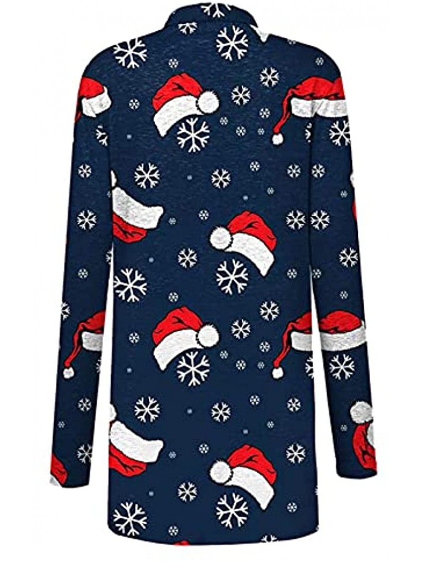 Womens Cardigans Christmas Long Sleeve Shirts Cute Snowflake Print Coats Open Front Cardigan Fall Coats Tops