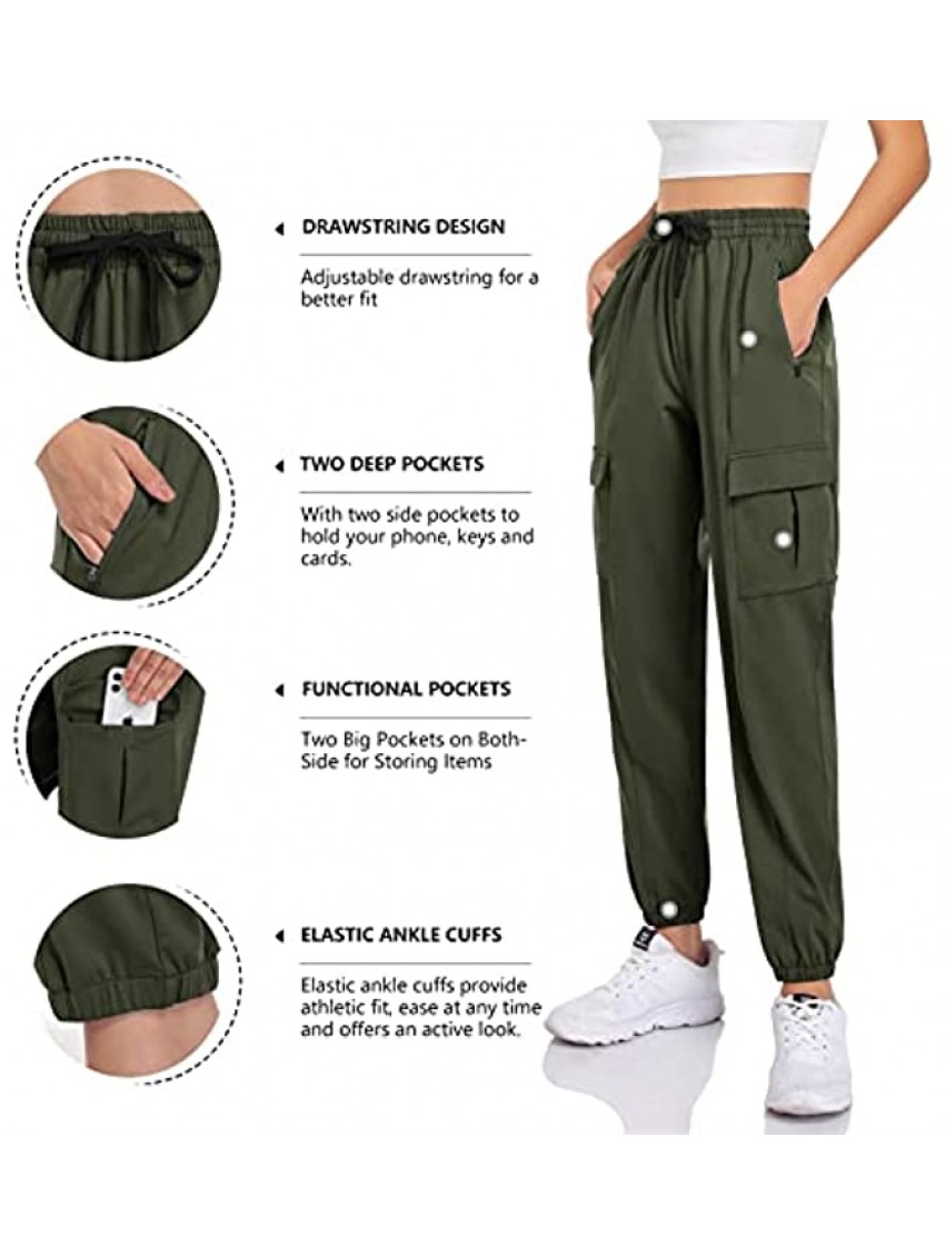 DAYOUNG Women's Sweatpants Yoga Athletic Jogger Running Pants Lounge Loose Drawstring Waist with Zipper Pockets