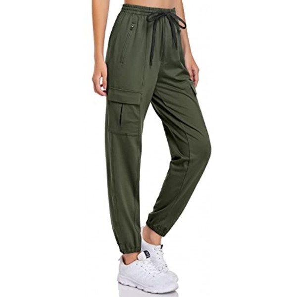 DAYOUNG Women's Sweatpants Yoga Athletic Jogger Running Pants Lounge Loose Drawstring Waist with Zipper Pockets