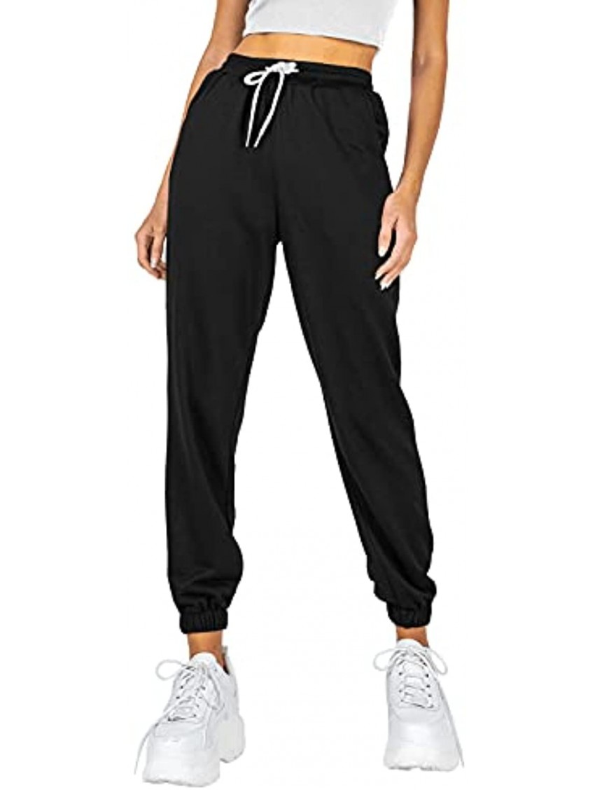 Ezymall Womens Sweatpants Comfy High Waisted Workout Athletic Lounge Joggers Pants with Pockets