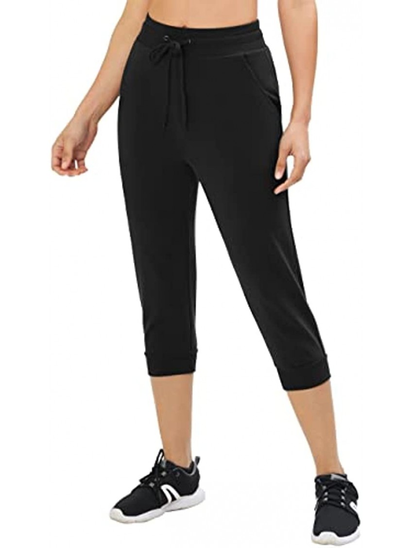 IUGA Causal Capri Joggers for Women Drawstring Ultra Stretchy Cropped Womens Sweatpants with Pockets for Lounge Workout
