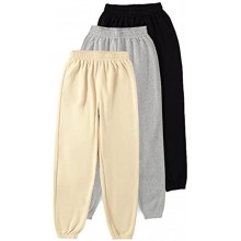SheIn Women's 3 Packs Drawstring Elastic Waist Thermal Sweatpants with Pockets