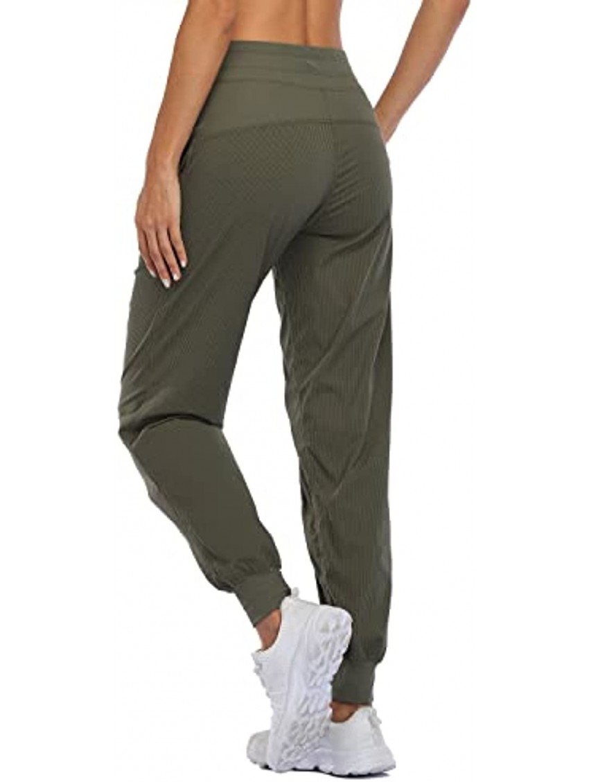 Willit Women's Studio Joggers Hiking Travel Dance Pants Striped Workout Lounge Drawstring Pants with Pockets