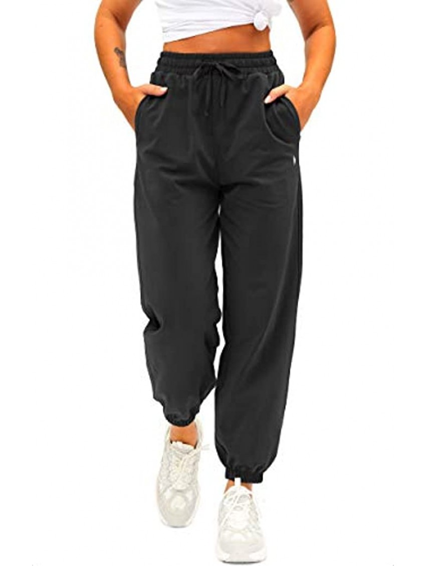 Women's Cotton Sweatpants High Waisted Pants with Pockets Athletic Fit Joggers for Women Lounge,Jogging