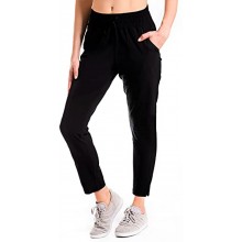 Yogipace,Zip Pockets,Women's Petite Regular Tall UPF 50+ Wrinkle Resistant Lightweight Summer Woven Jogger Pants