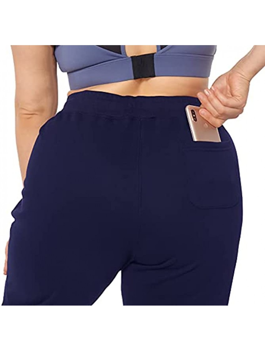 ZERDOCEAN Women's Plus Size Cotton Sweatpants Cozy Joggers Pants Tapered Active Yoga Lounge Casual Pants