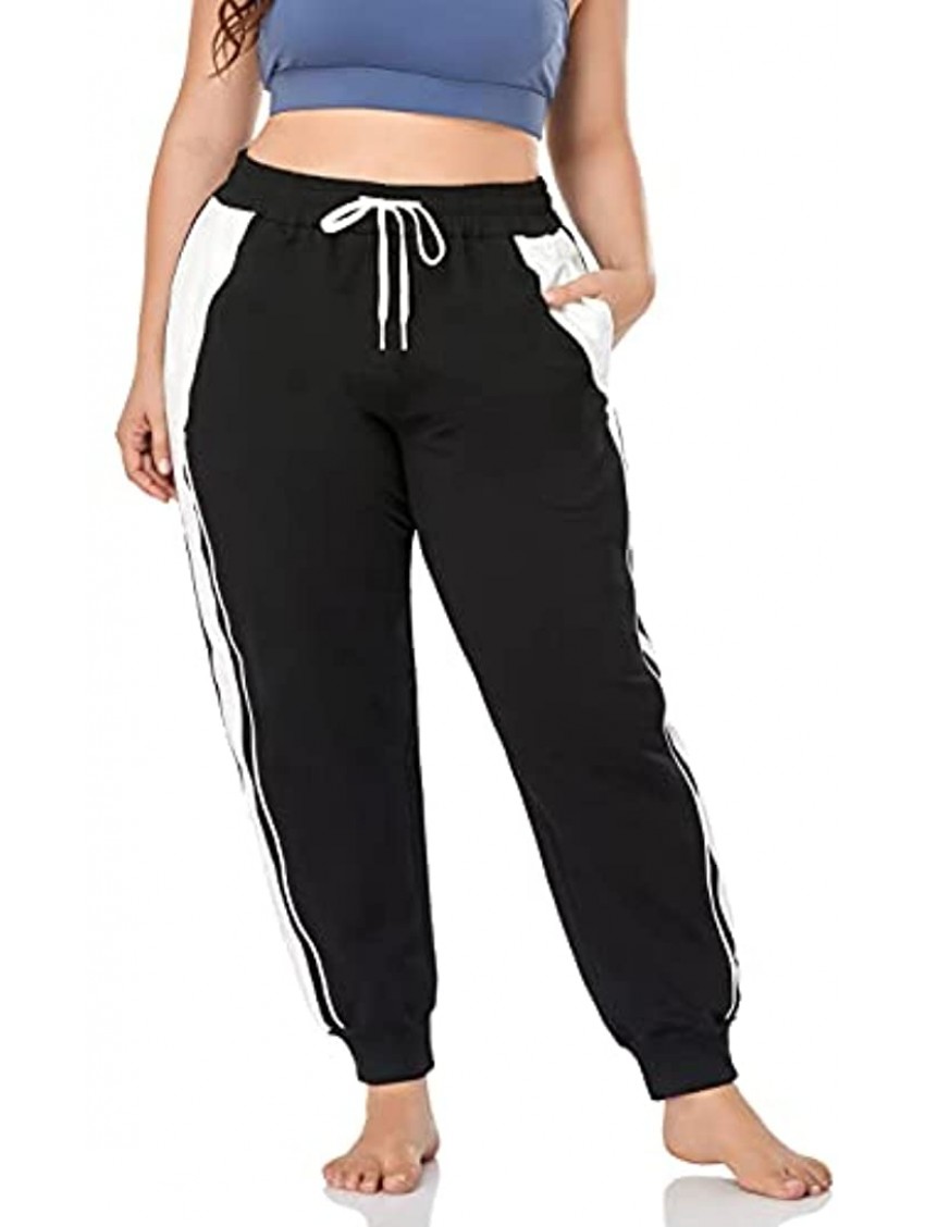 ZERDOCEAN Women's Plus Size Cotton Sweatpants Joggers Pants Active Yoga Running Lounge Casual Pants with Pockets