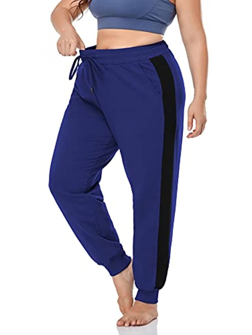 ZERDOCEAN Women's Plus Size Sweatpants Jogger Workout Pants Active Wear Casual Lounge Pants Drawstring with Pockets