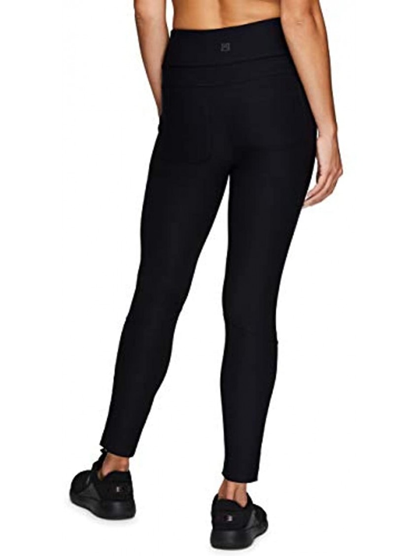 Avalanche Women's Combo Stretch Woven Front Knit Slim Fit Pant with Pockets