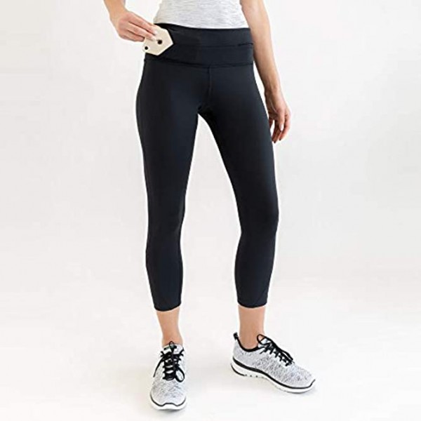 FlipBelt Cropped Pants for Running – Crops w  Built-In FlipBelt for Phone & Essentials Storage USA Company