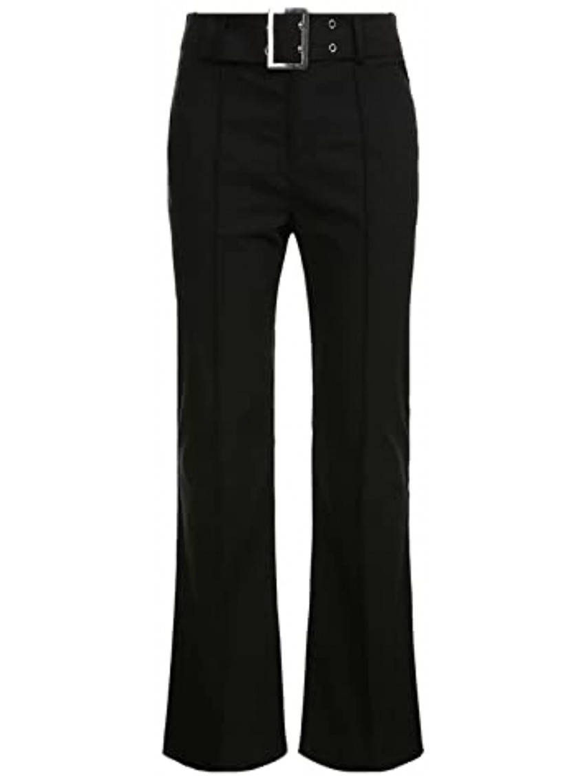 LIUguoo Bootcut Dress Pants for Women Casual Low Rise Flare Pants Work Slacks Casual Stretchy Straight Leg Trousers with Belt