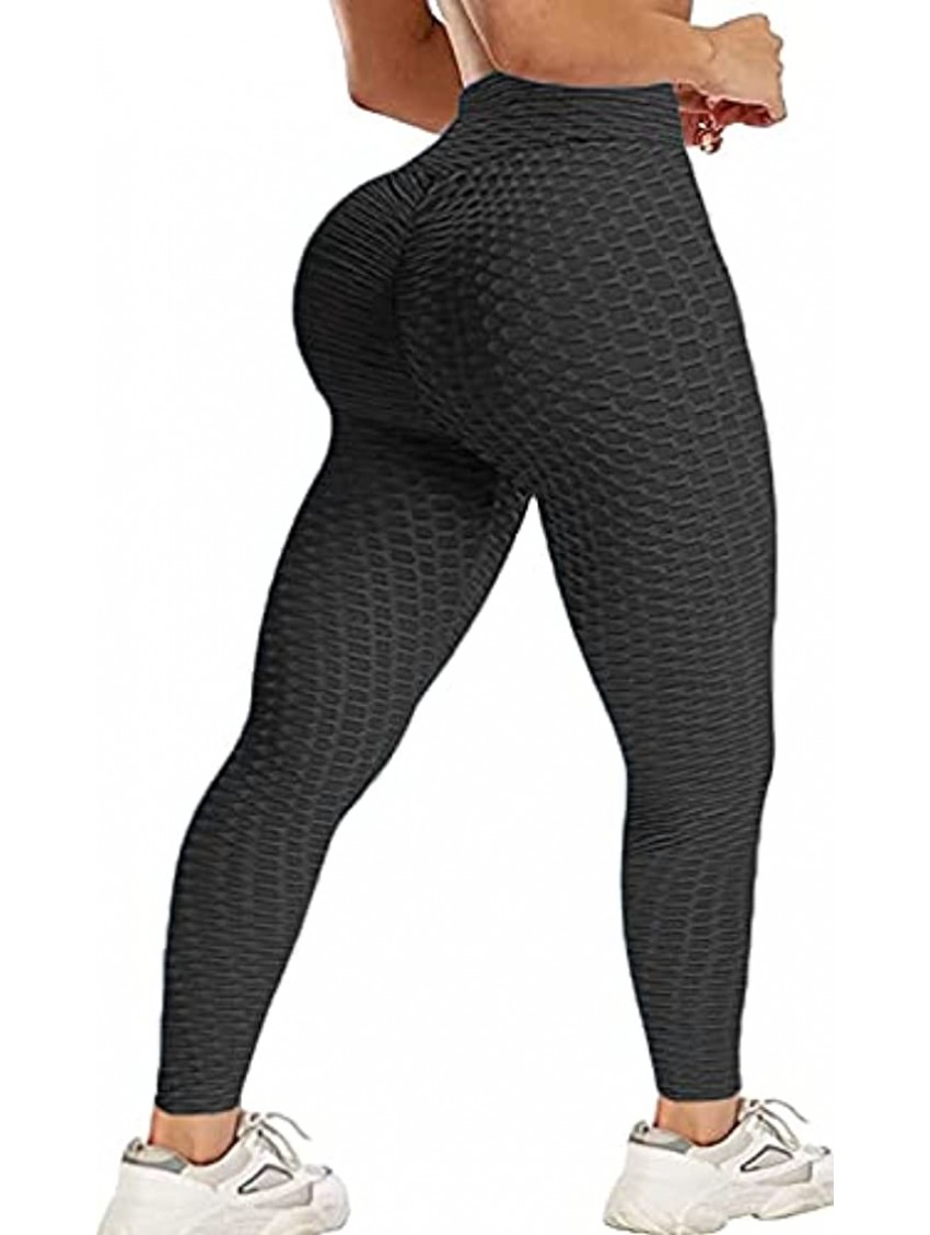 NK BEAUTY Booty Butt Lifting Leggings for Women High Waisted Ruched Butt Lifting Yoga Pants Textured Anti Cellulite Tights