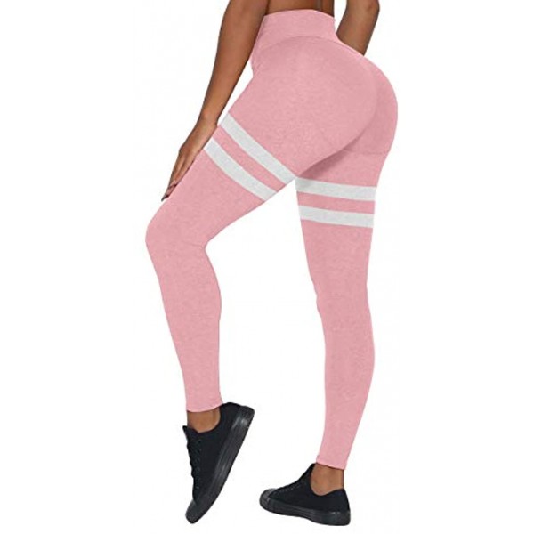 rrhss Women's Striped High Waisted Yoga Pants Color Block Tummy Control Workout Butt Lifting Stretchy Leggings