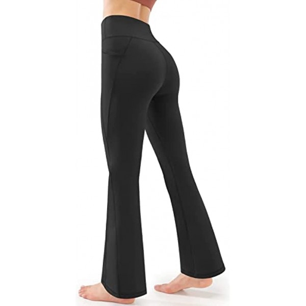 Solid Color High Waist Yoga Pnats Butt Lift Tummy Control Jogger Sweatpants Slim Stretch Wide Leg Trousers with Pockets