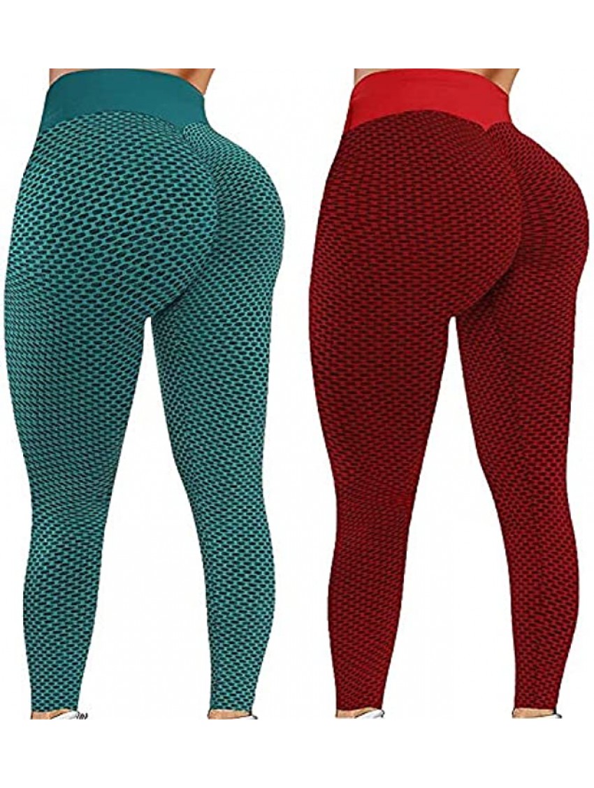 VBNG TIK Tok Leggings Butt Lifting High Waist Yoga Pants Tummy Control Scrunch Butt Workout Leggings with Pockets for Women