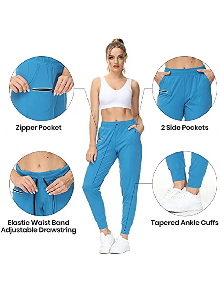 Women’s Jogger Pants with Zipper Pocket High Waist Sports Running Hiking Pants