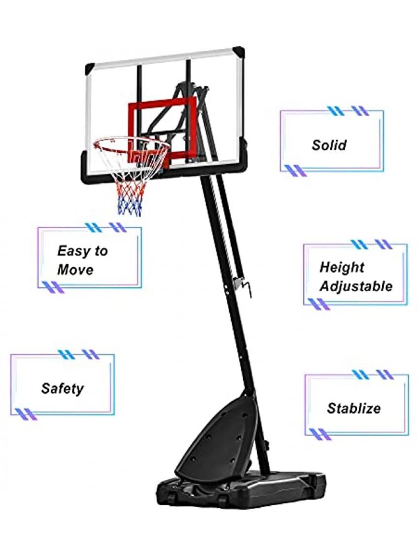 Basketball Hoop Outdoor Indoor Portable Portable Basketball Hoop Outdoor Indoor Adjustable 7.5 10 Ft Basketball Hoops & Goals Portable for Kids and Adults with LED Lights