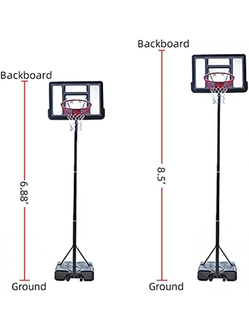 Basketball Hoop Outdoor Portable Basketball Goal Height Adjustable 7ft 10ft Basketball System Moveable Basketball Rack Stable Extra Large Base Great Outdoor Sports Gift for Adults and Teenagers