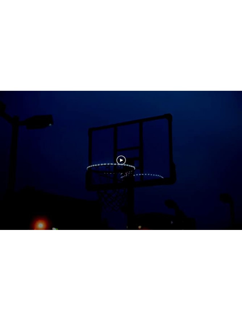 Fulocseny Basketball Hoop Outdoor Goal 7.5-10ft Adjustable Portable Basketball System for Indoor Outdoor Use LED Lights 52 Inch Backboard 7.5-10ft