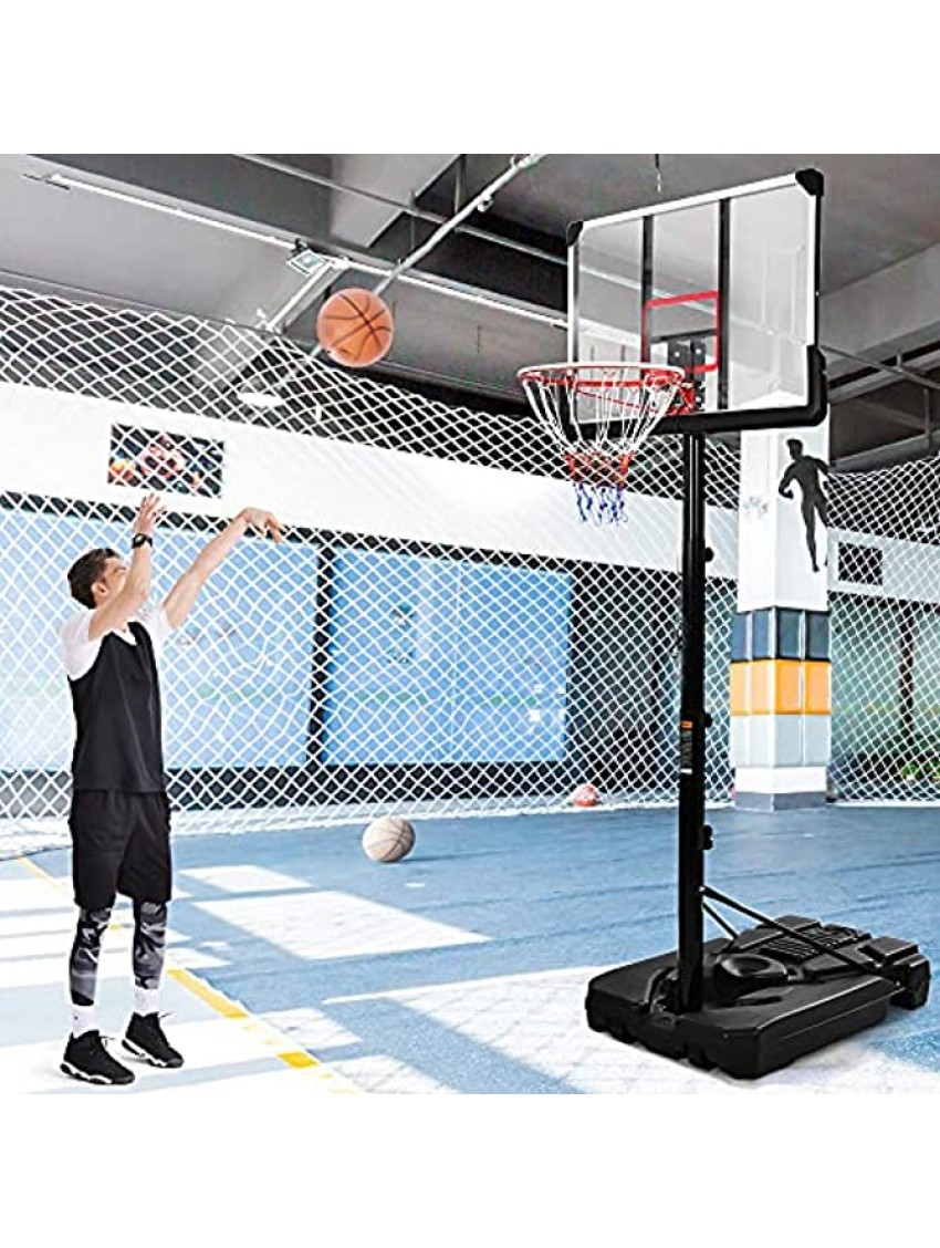 Fulocseny Portable Basketball Hoop Goal System 6.6-10ft Adjustable LED Basketball Hoop Lights,44 Inch Backboard Indoor Outdoor.