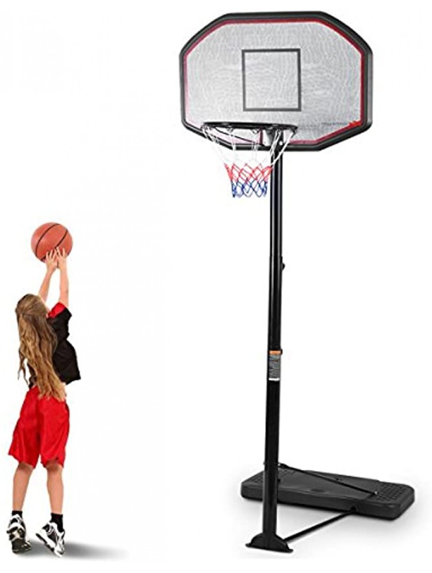 Giantex Portable Basketball Hoop Stand Adjustable Height 6.5-10 ft 43Inch Backboard Portable Basketball Hoop & Goal Basketball System Stand for Kids Youth Indoor Outdoor Use
