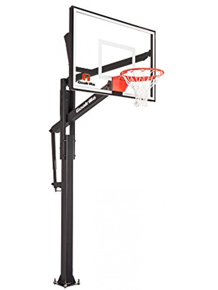 Goalrilla FT Series Basketball Hoops with Tempered Glass Basketball Backboard Black Anodized Frame and In-ground Basketball Goal Anchor System Uncompromising Strength and Stability
