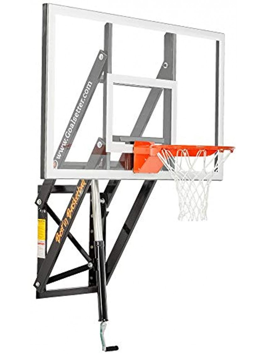 Goalsetter Adjustable Glass Backboard Wall Mounted Basketball Goal Multiple Size and Rim Options Available