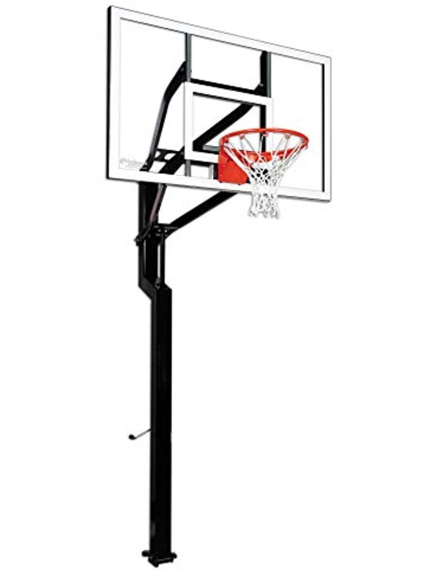 Goalsetter All-American In Ground Adjustable Basketball System with 60-Inch Glass Backboard Multiple Rim Options