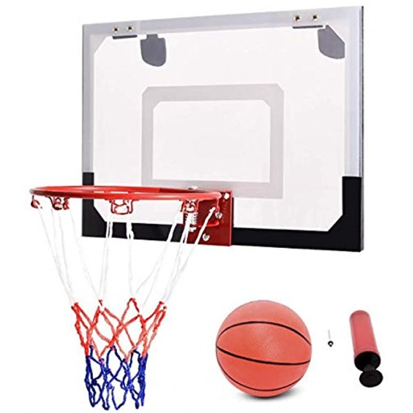 Goplus 18'' x12'' Mini Basketball Hoop Over-The-Door Basketball Backboard Indoor Outdoor Sports Exercise w Ball and Hand Pump Set