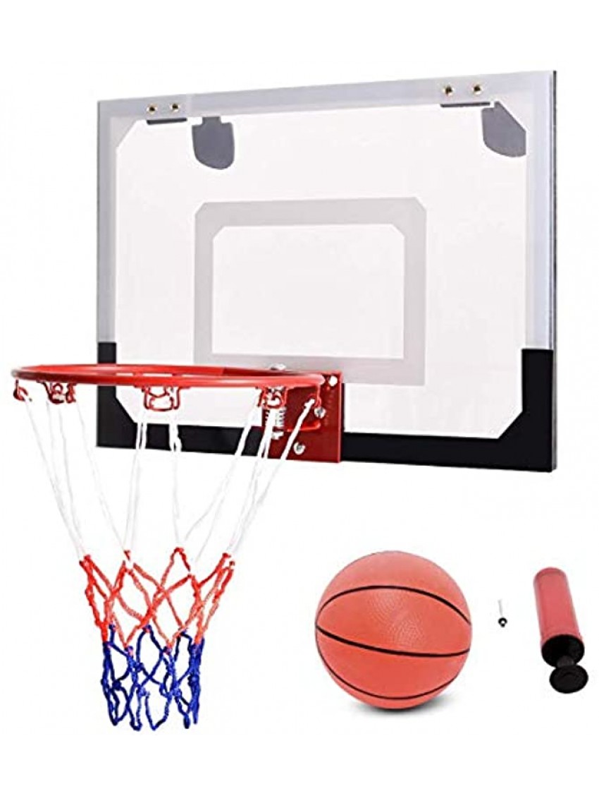 Goplus 18'' x12'' Mini Basketball Hoop Over-The-Door Basketball Backboard Indoor Outdoor Sports Exercise w Ball and Hand Pump Set