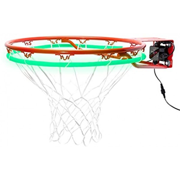 HoopLight Outdoor Basketball Hoop Light with Sound Effects by Vezba Weatherproof Full-Size Rim Accessory Entertainment Product 1000s of Color Pattern and 100s of Sound Effects.