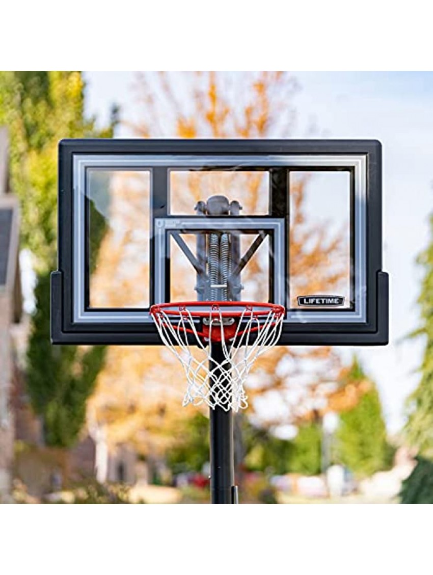 Lifetime 1084 Height Adjustable In Ground Basketball System 50 Inch Shatterproof Backboard
